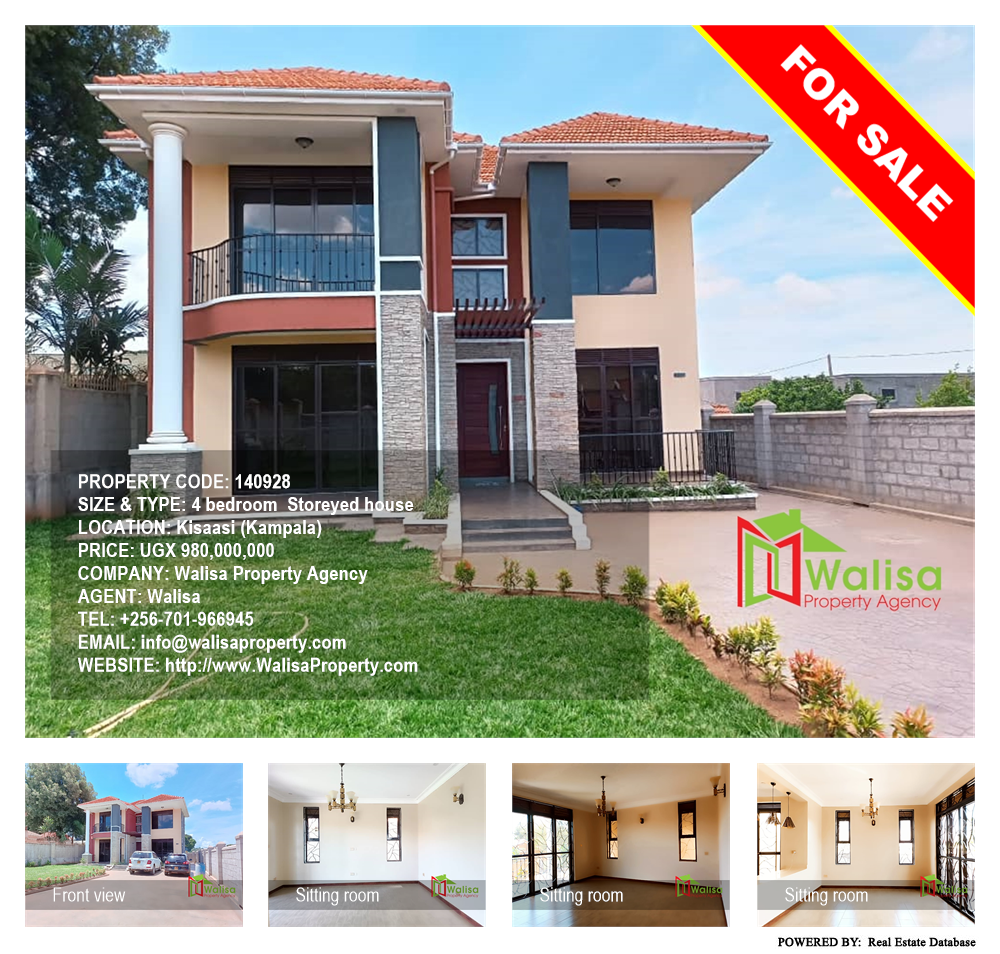 4 bedroom Storeyed house  for sale in Kisaasi Kampala Uganda, code: 140928