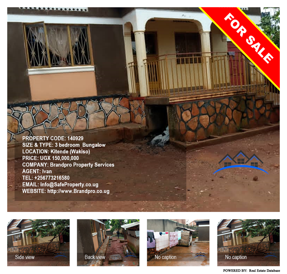 3 bedroom Bungalow  for sale in Kitende Wakiso Uganda, code: 140929