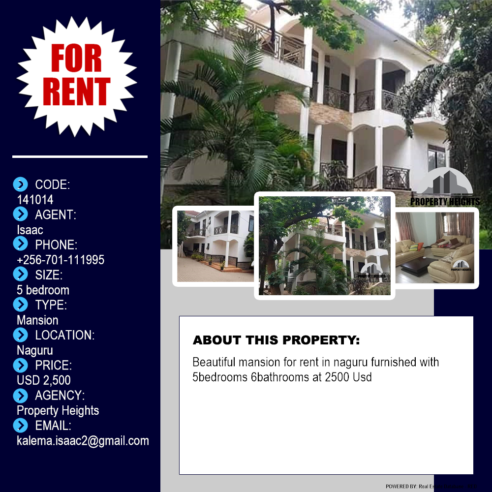 5 bedroom Mansion  for rent in Naguru Kampala Uganda, code: 141014