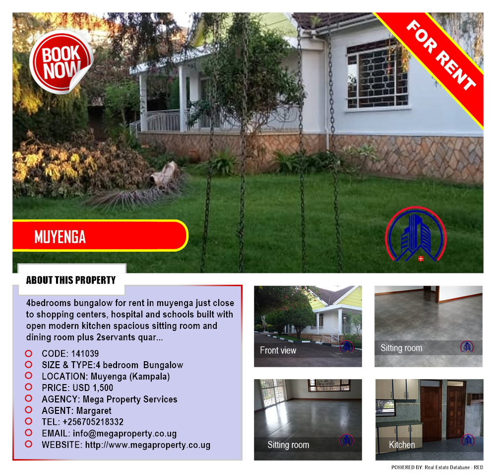 4 bedroom Bungalow  for rent in Muyenga Kampala Uganda, code: 141039