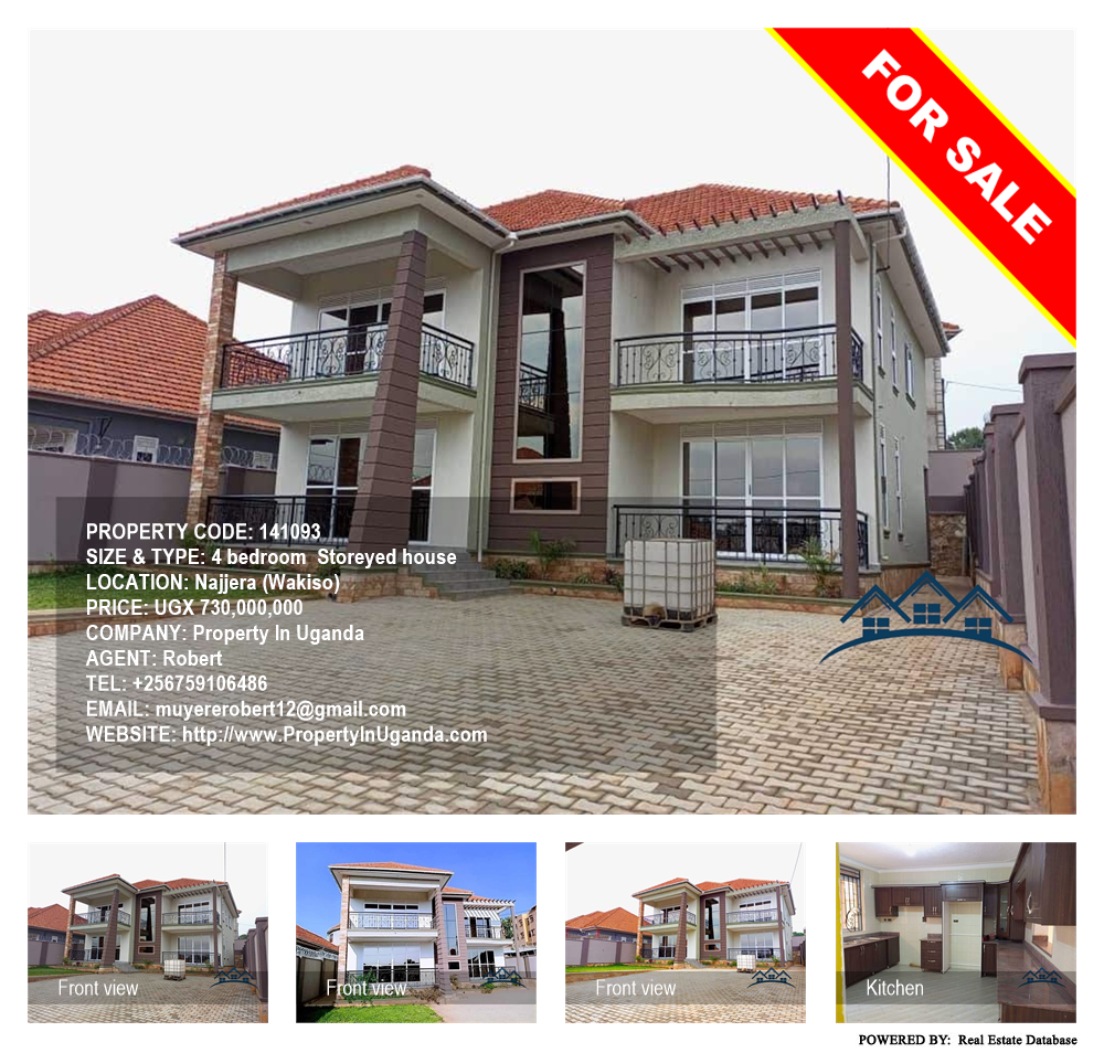 4 bedroom Storeyed house  for sale in Najjera Wakiso Uganda, code: 141093