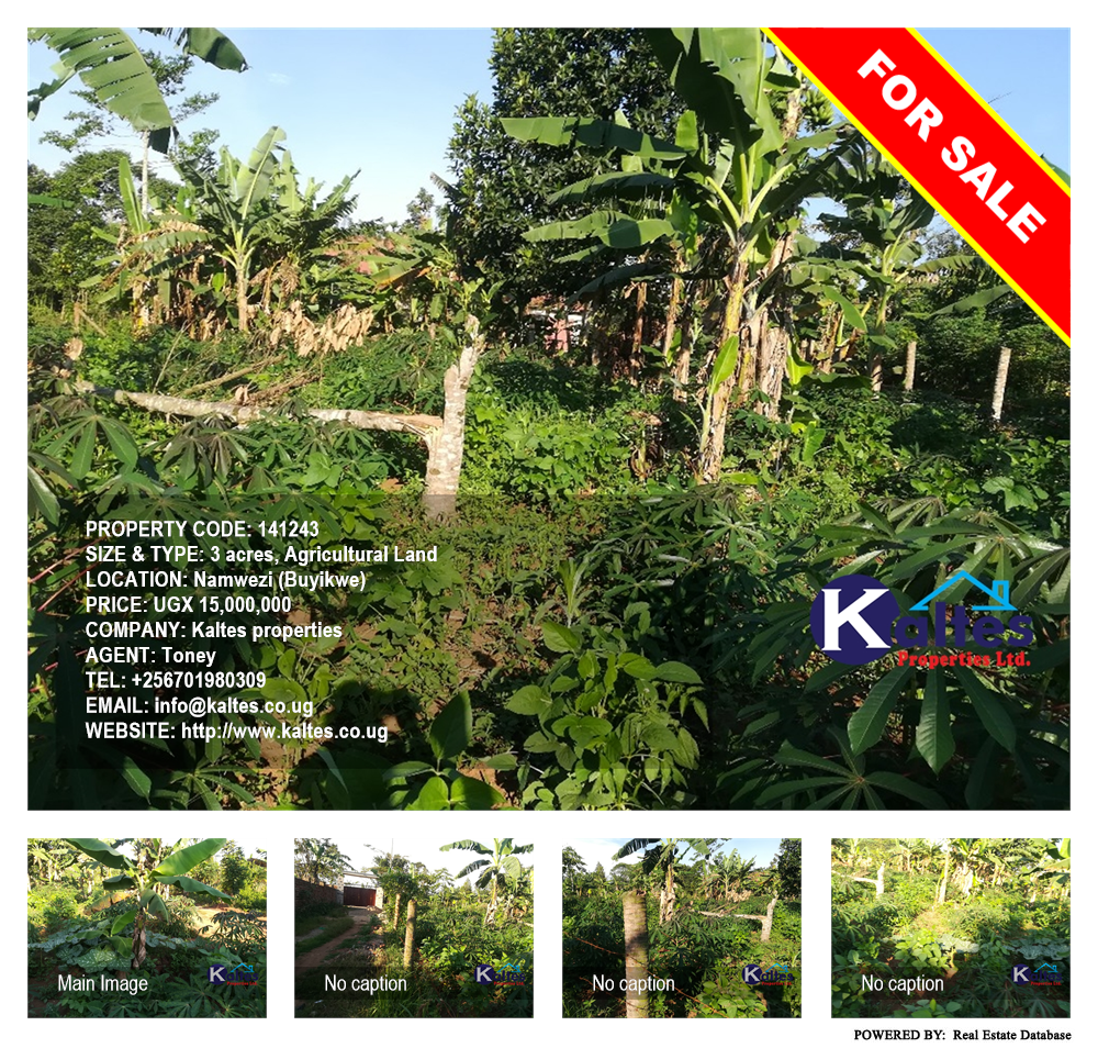 Agricultural Land  for sale in Namwezi Buyikwe Uganda, code: 141243