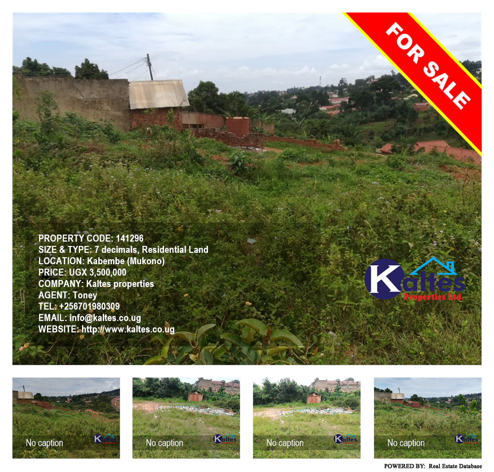 Residential Land  for sale in Kabembe Mukono Uganda, code: 141296