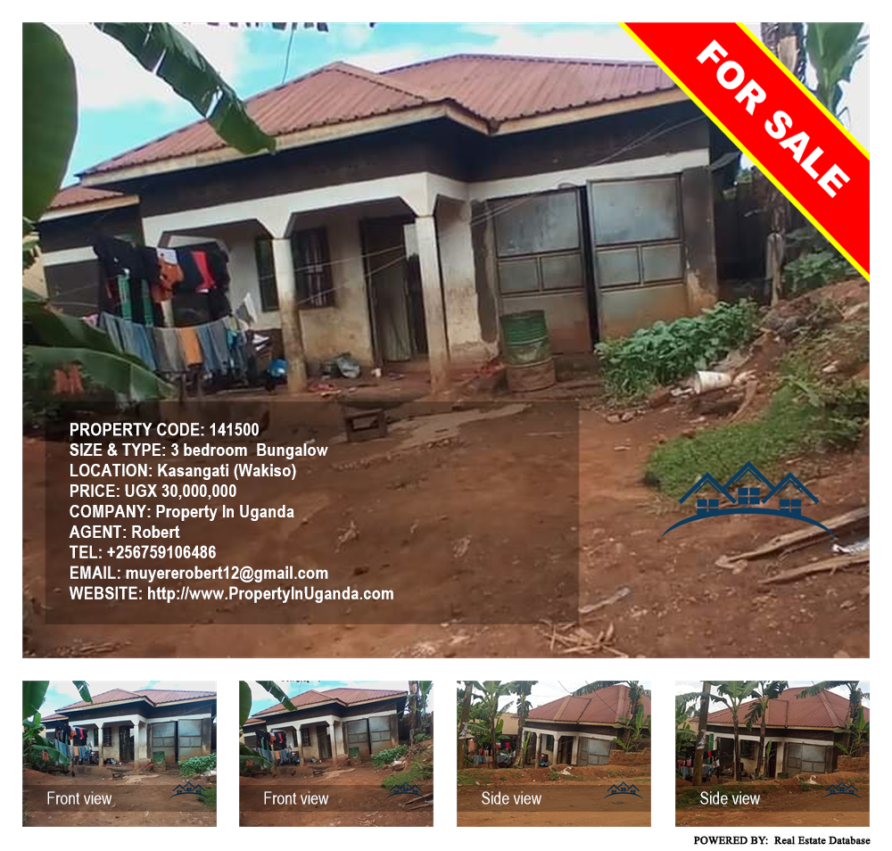 3 bedroom Bungalow  for sale in Kasangati Wakiso Uganda, code: 141500