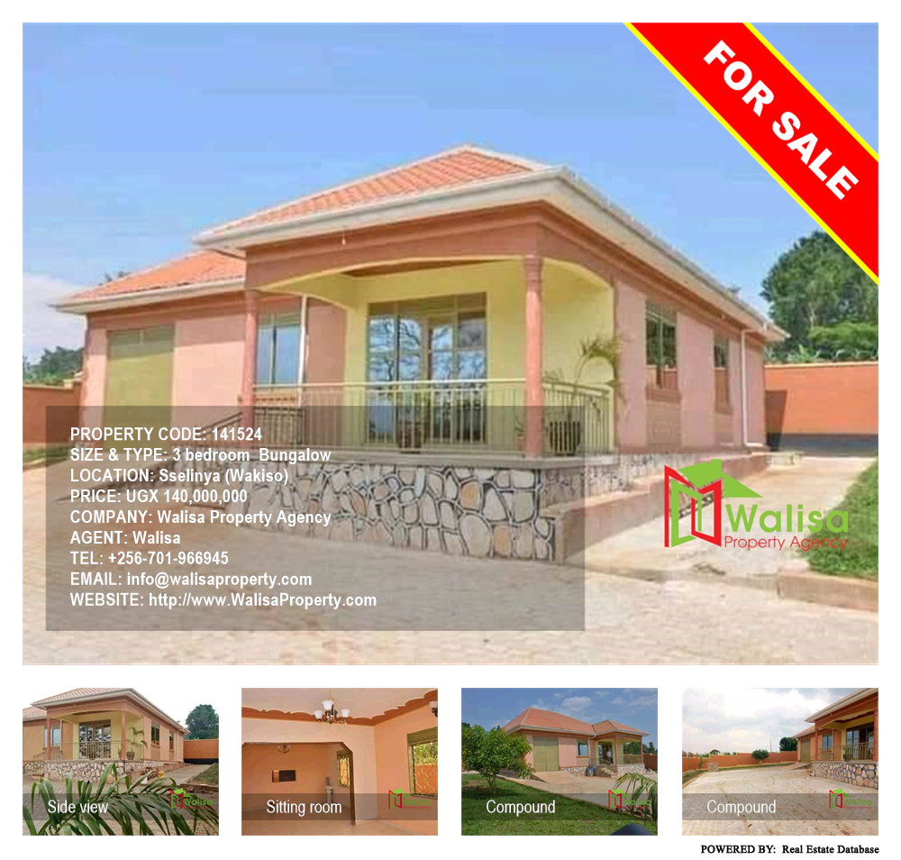 3 bedroom Bungalow  for sale in Sselinya Wakiso Uganda, code: 141524