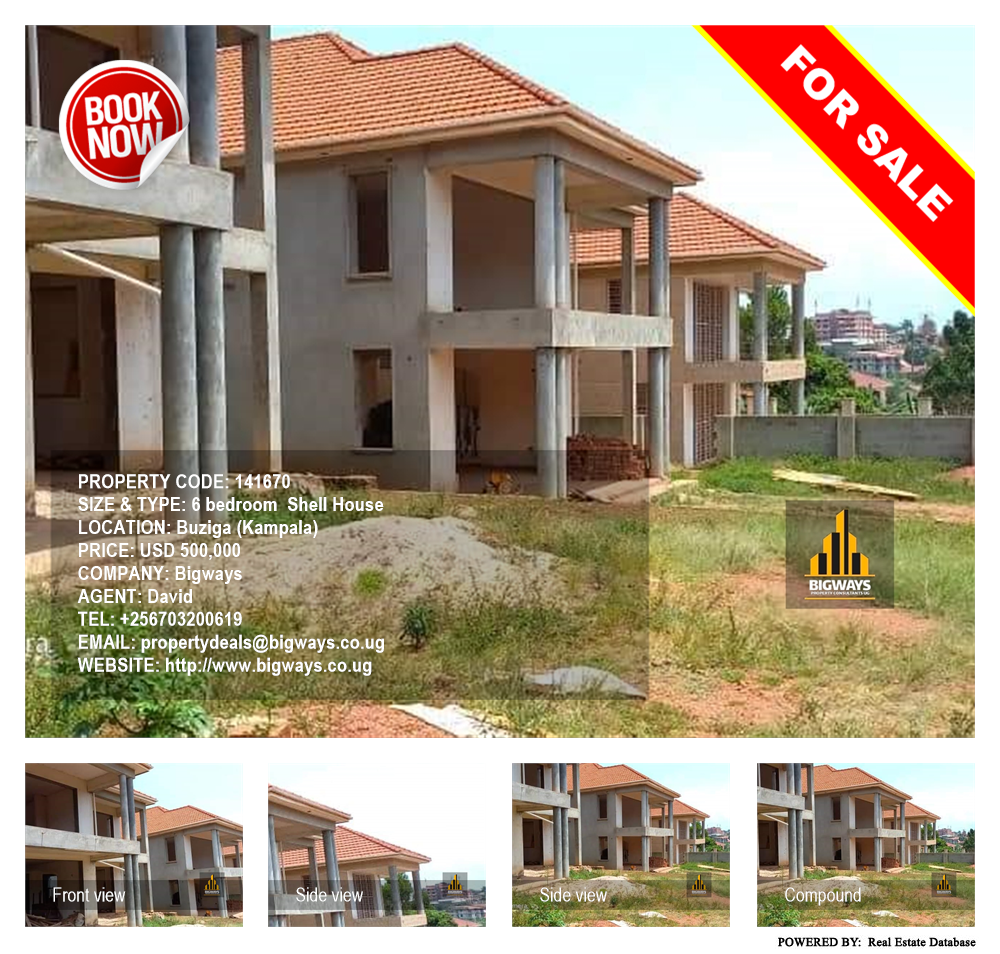 6 bedroom Shell House  for sale in Buziga Kampala Uganda, code: 141670