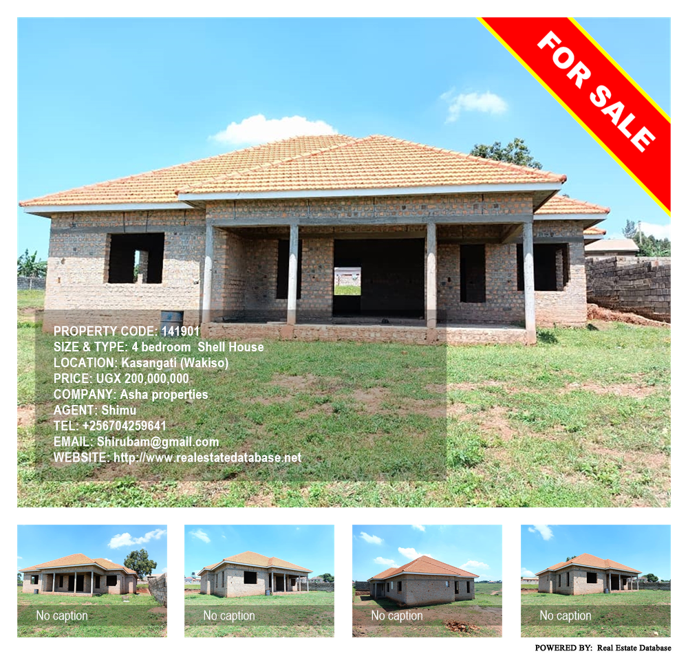 4 bedroom Shell House  for sale in Kasangati Wakiso Uganda, code: 141901