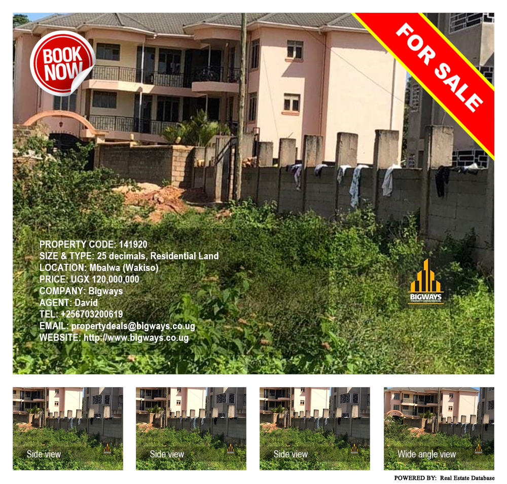 Residential Land  for sale in Mbalwa Wakiso Uganda, code: 141920