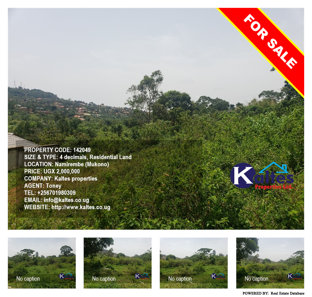 Residential Land  for sale in Namirembe Mukono Uganda, code: 142049