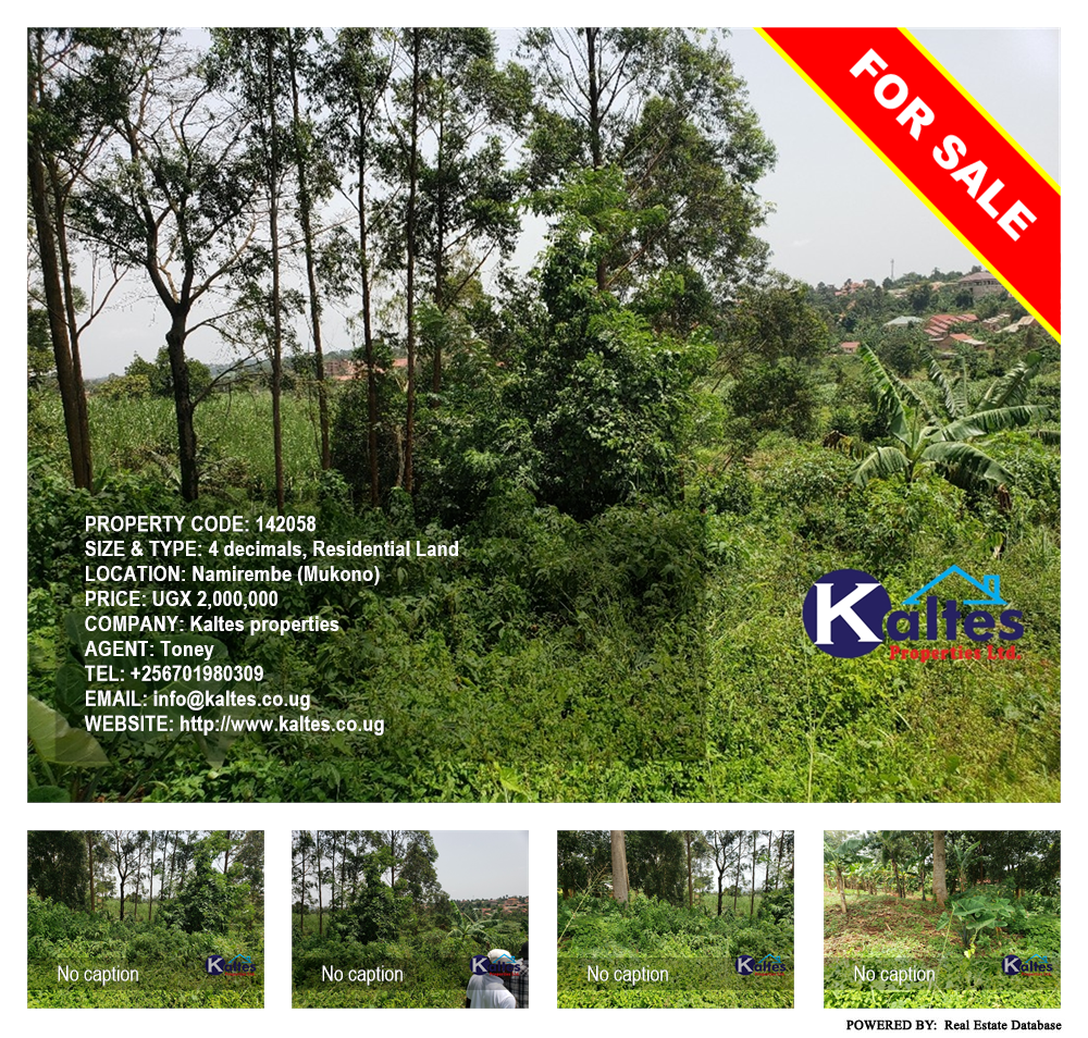 Residential Land  for sale in Namirembe Mukono Uganda, code: 142058