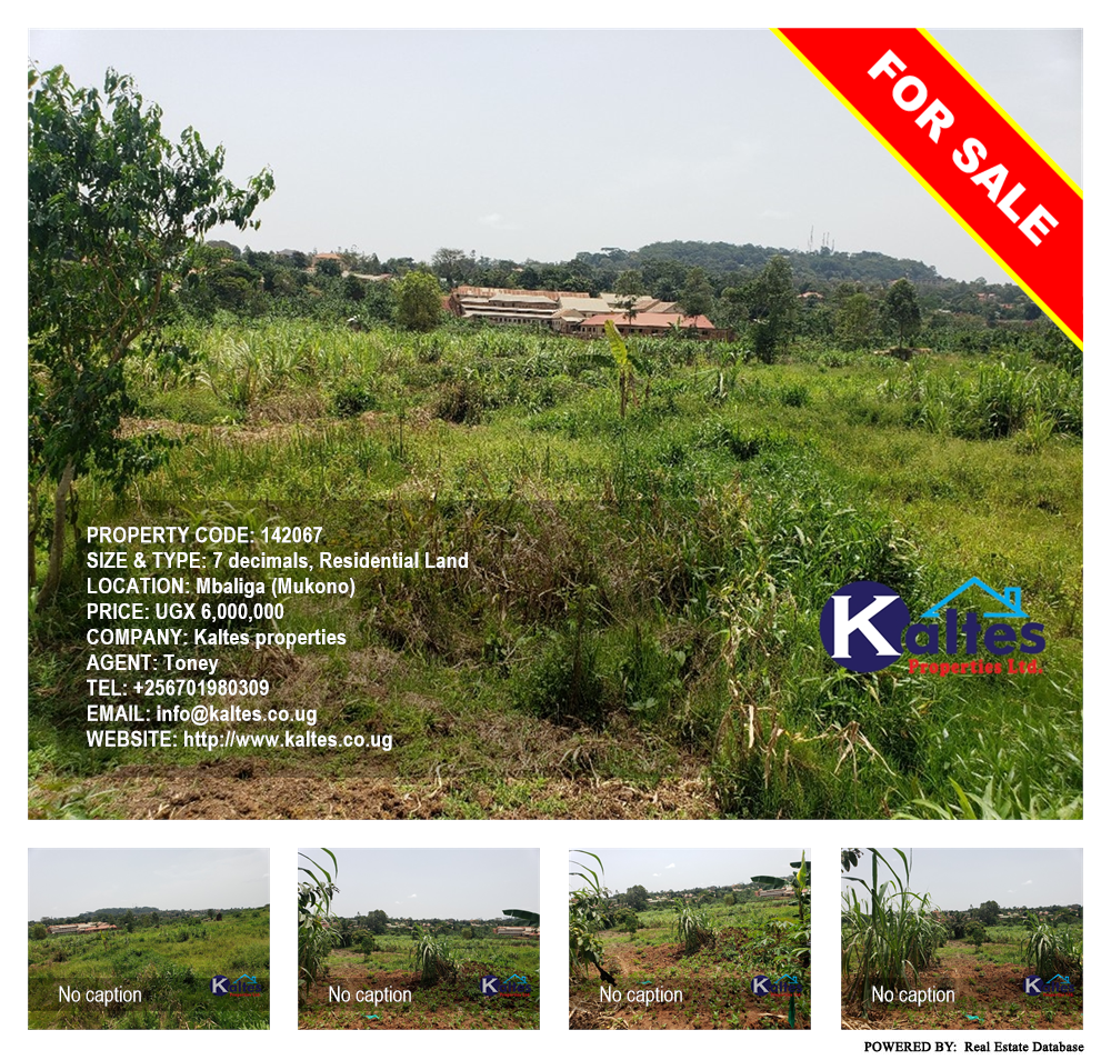 Residential Land  for sale in Mbaliga Mukono Uganda, code: 142067