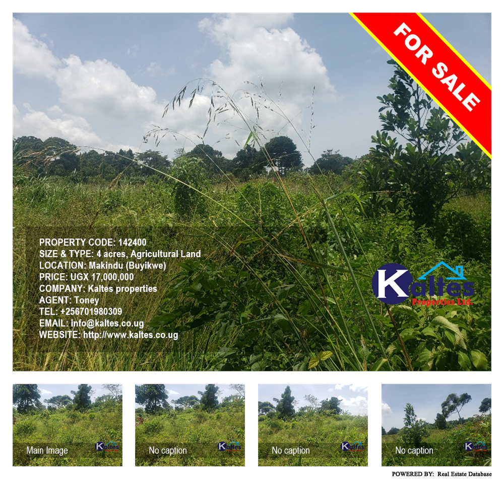 Agricultural Land  for sale in Makindu Buyikwe Uganda, code: 142400
