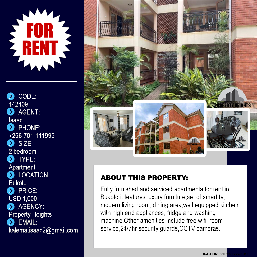 2 bedroom Apartment  for rent in Bukoto Kampala Uganda, code: 142409
