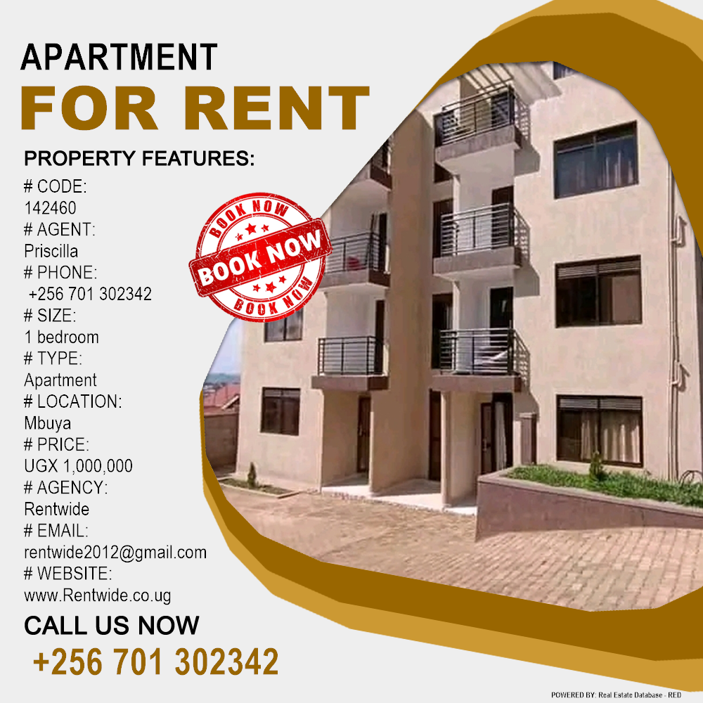1 bedroom Apartment  for rent in Mbuya Kampala Uganda, code: 142460