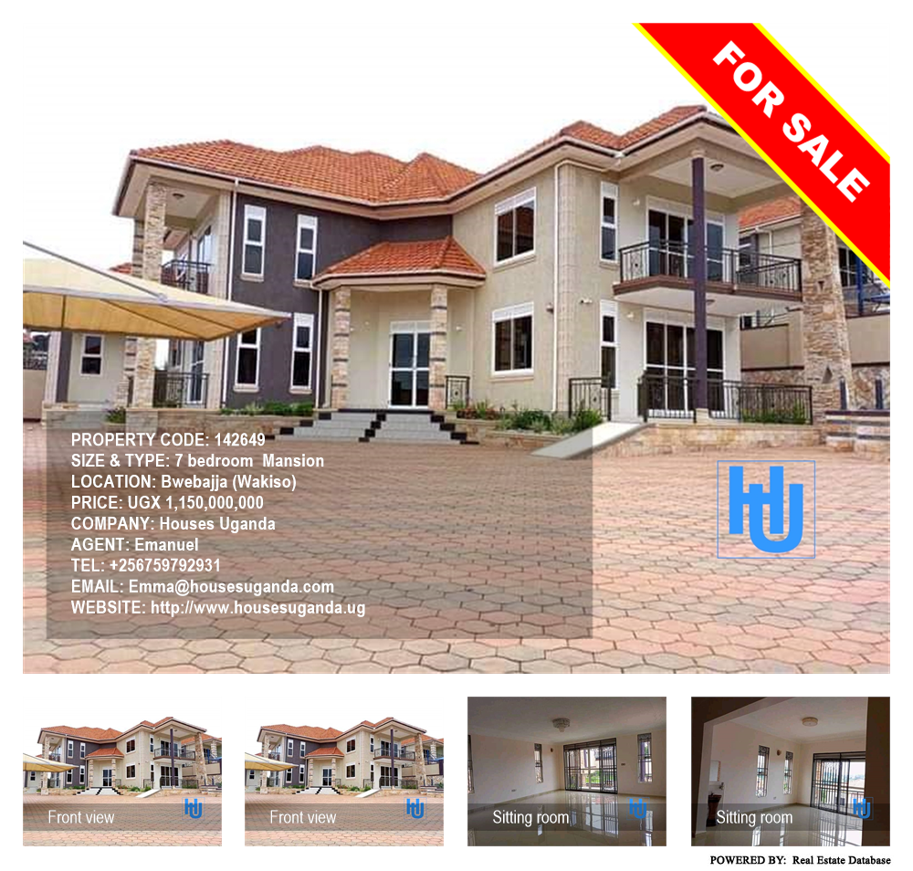 7 bedroom Mansion  for sale in Bwebajja Wakiso Uganda, code: 142649