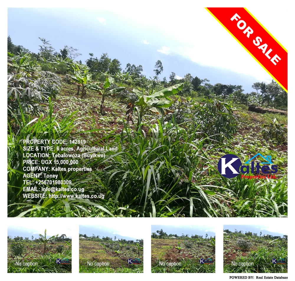 Agricultural Land  for sale in Tebalowoza Buyikwe Uganda, code: 142819
