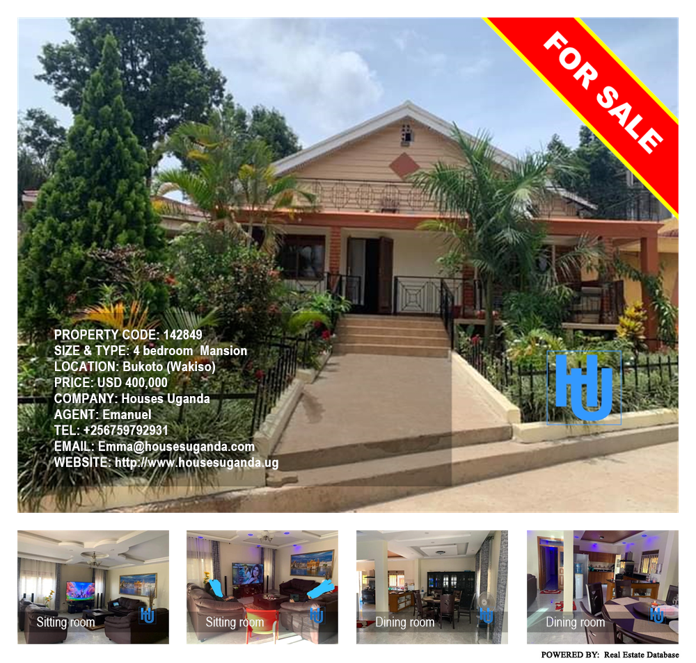 4 bedroom Mansion  for sale in Bukoto Wakiso Uganda, code: 142849