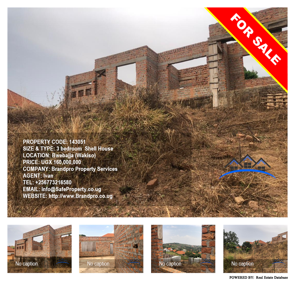 3 bedroom Shell House  for sale in Bwebajja Wakiso Uganda, code: 143051