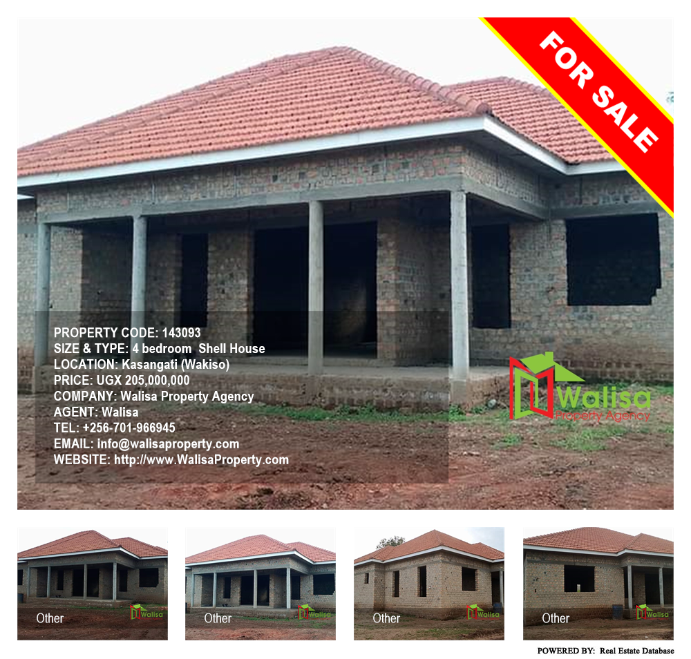 4 bedroom Shell House  for sale in Kasangati Wakiso Uganda, code: 143093