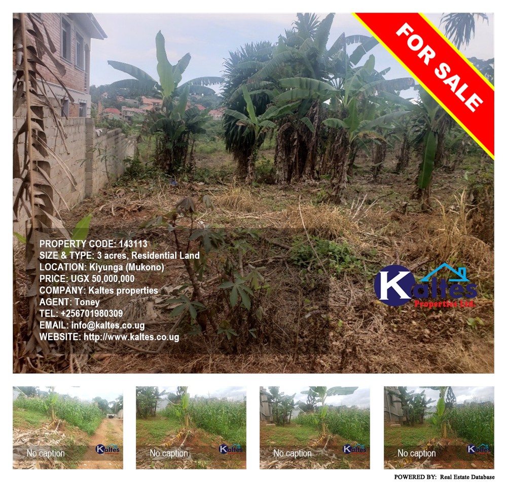 Residential Land  for sale in Kiyunga Mukono Uganda, code: 143113