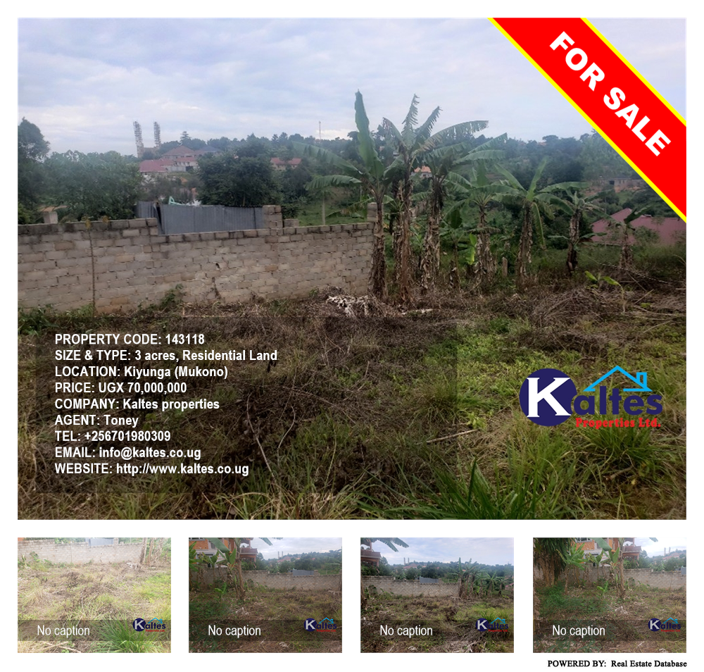 Residential Land  for sale in Kiyunga Mukono Uganda, code: 143118