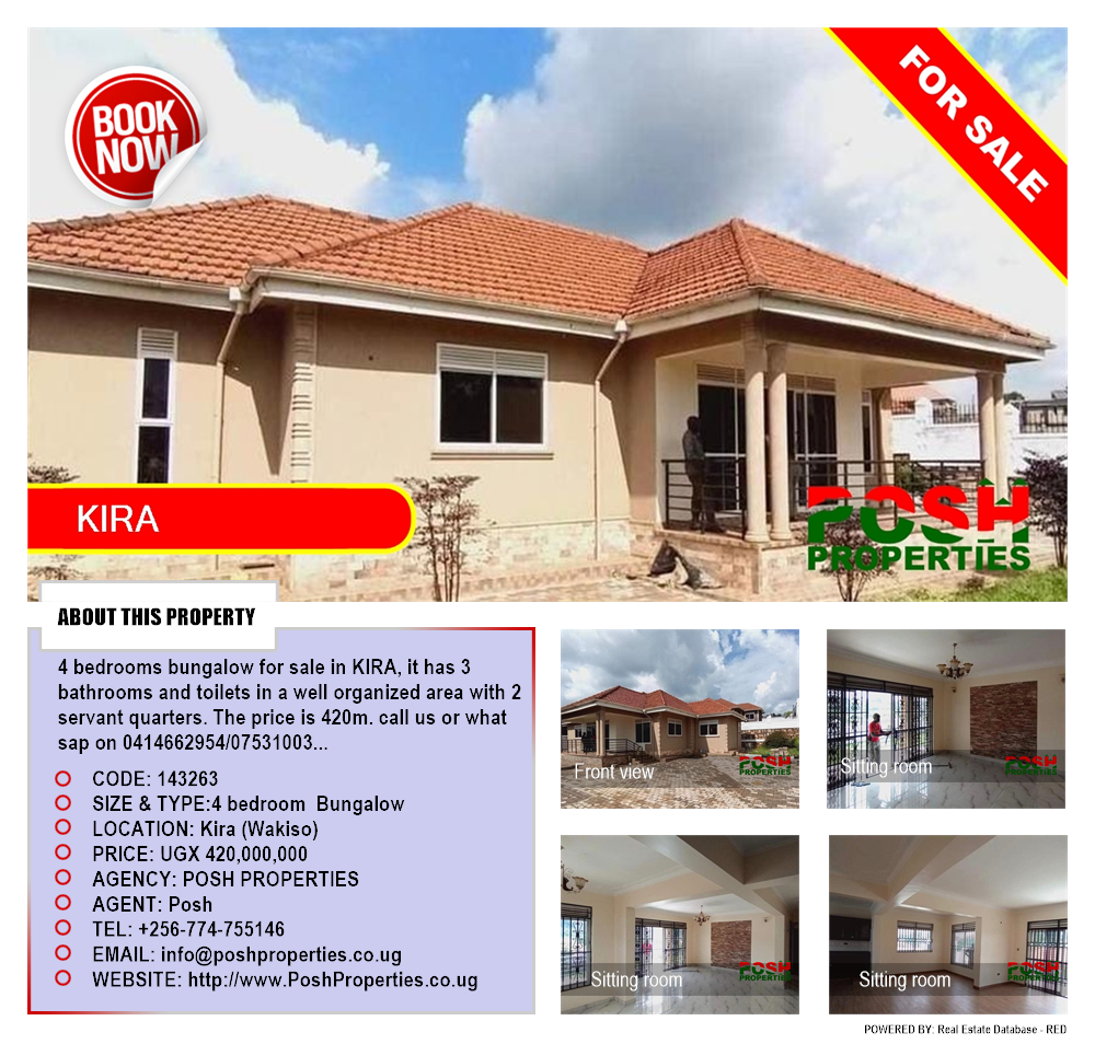 4 bedroom Bungalow  for sale in Kira Wakiso Uganda, code: 143263