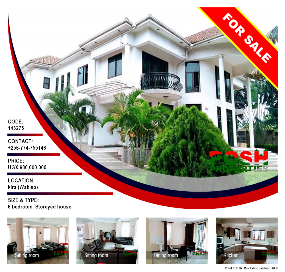 6 bedroom Storeyed house  for sale in Kira Wakiso Uganda, code: 143275