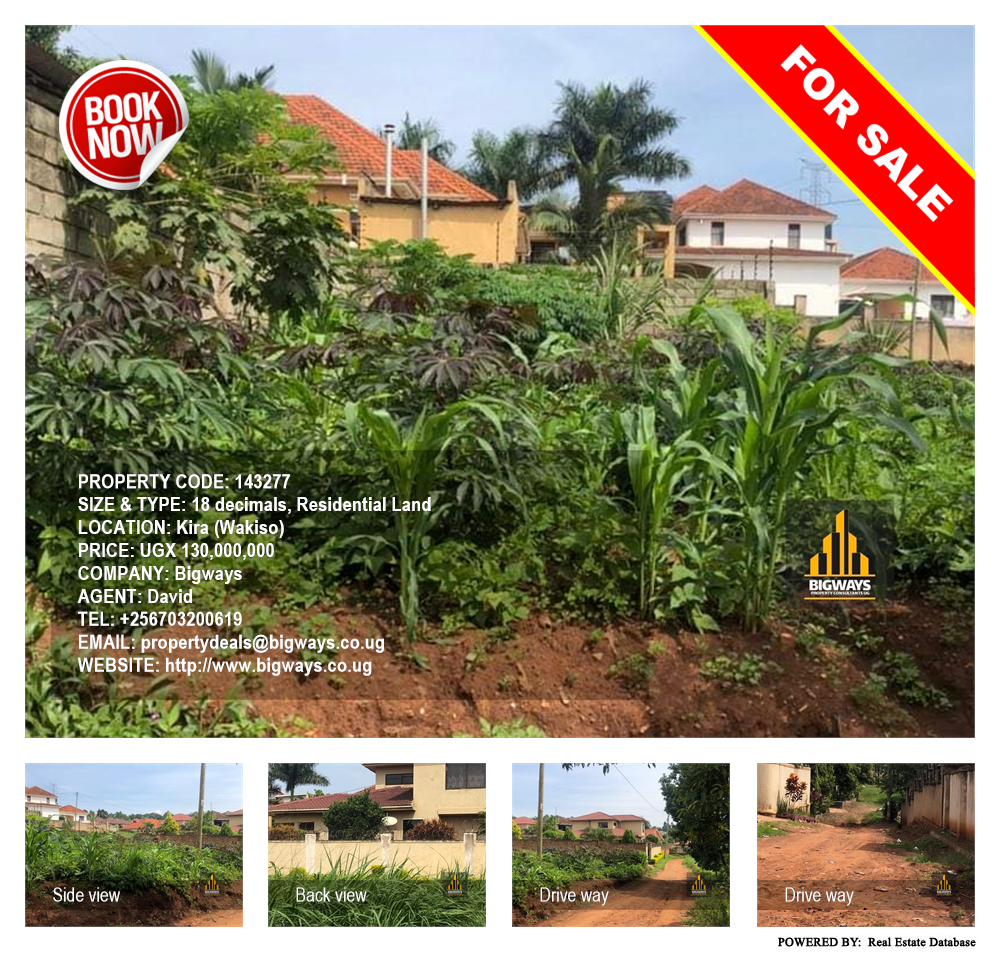 Residential Land  for sale in Kira Wakiso Uganda, code: 143277