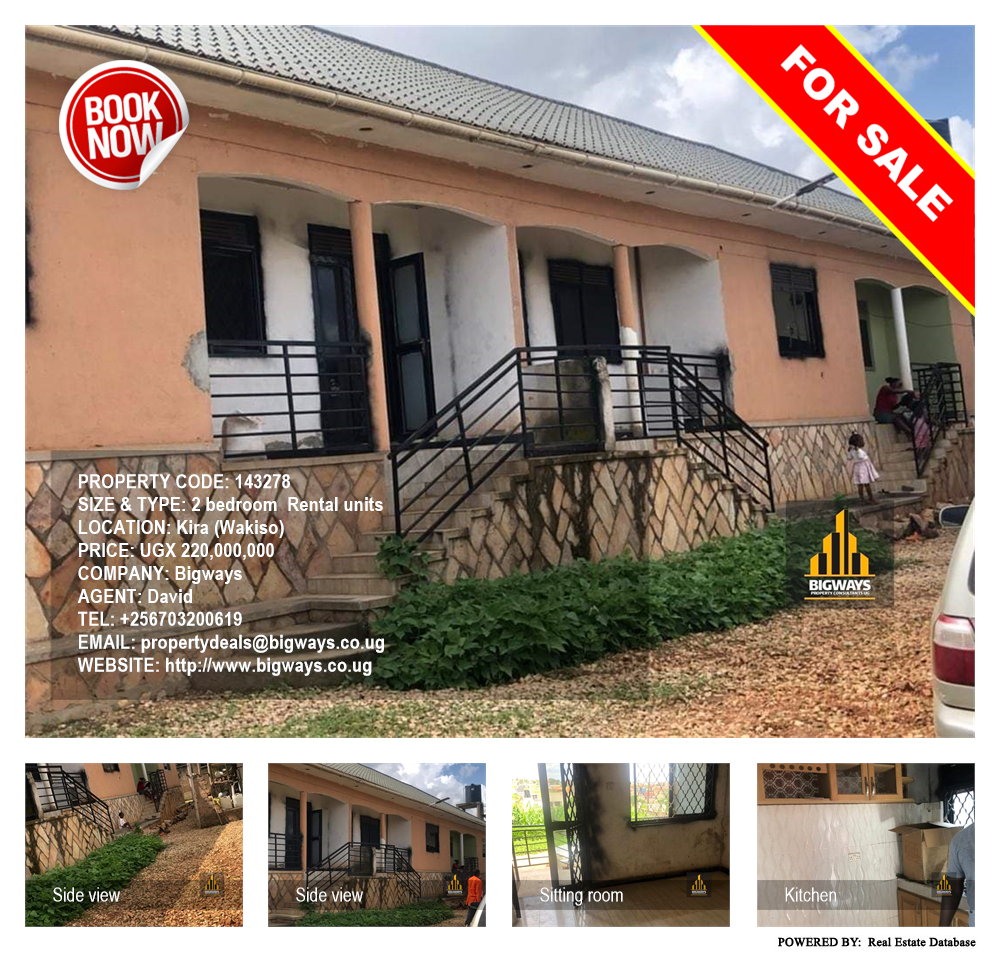 2 bedroom Rental units  for sale in Kira Wakiso Uganda, code: 143278