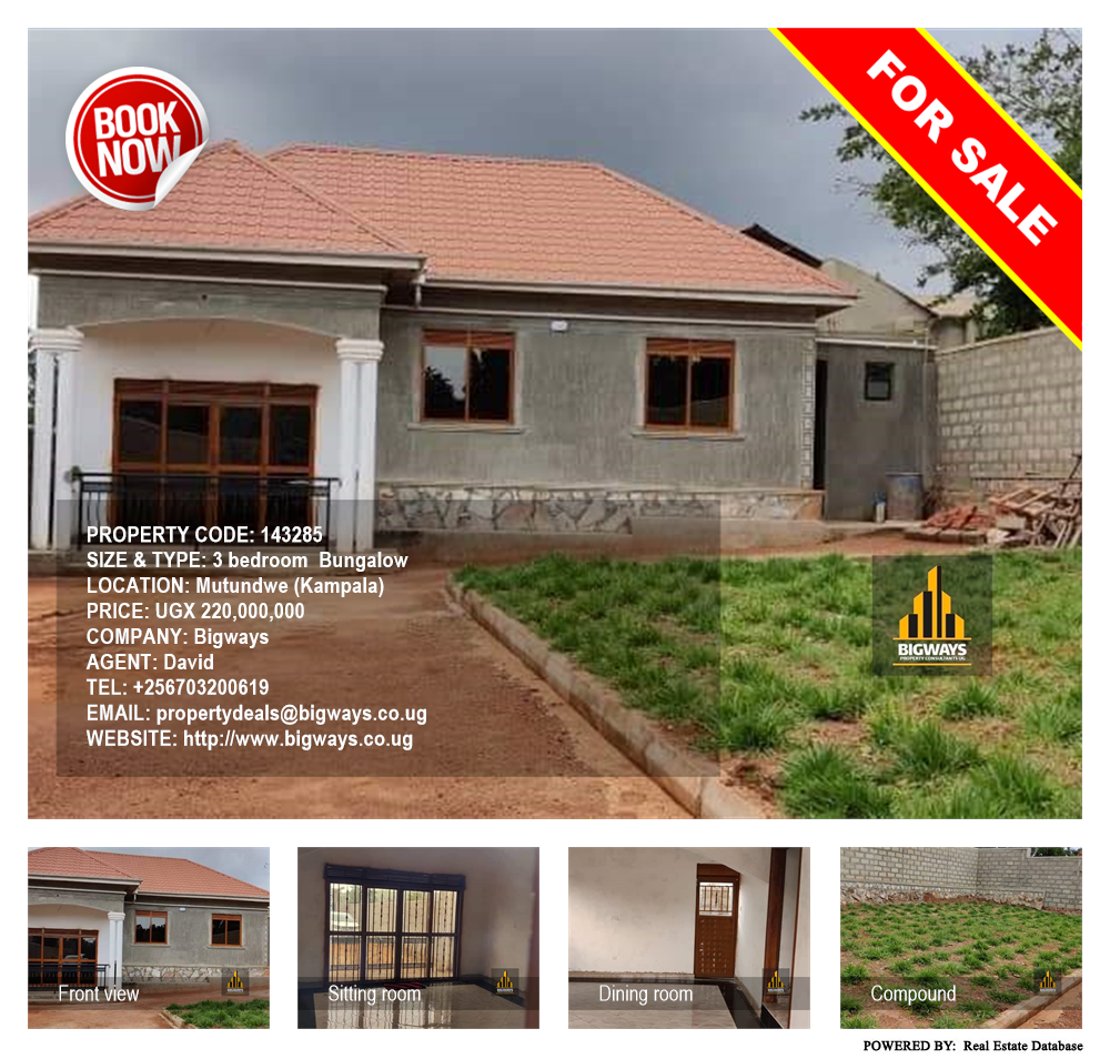 3 bedroom Bungalow  for sale in Mutundwe Kampala Uganda, code: 143285