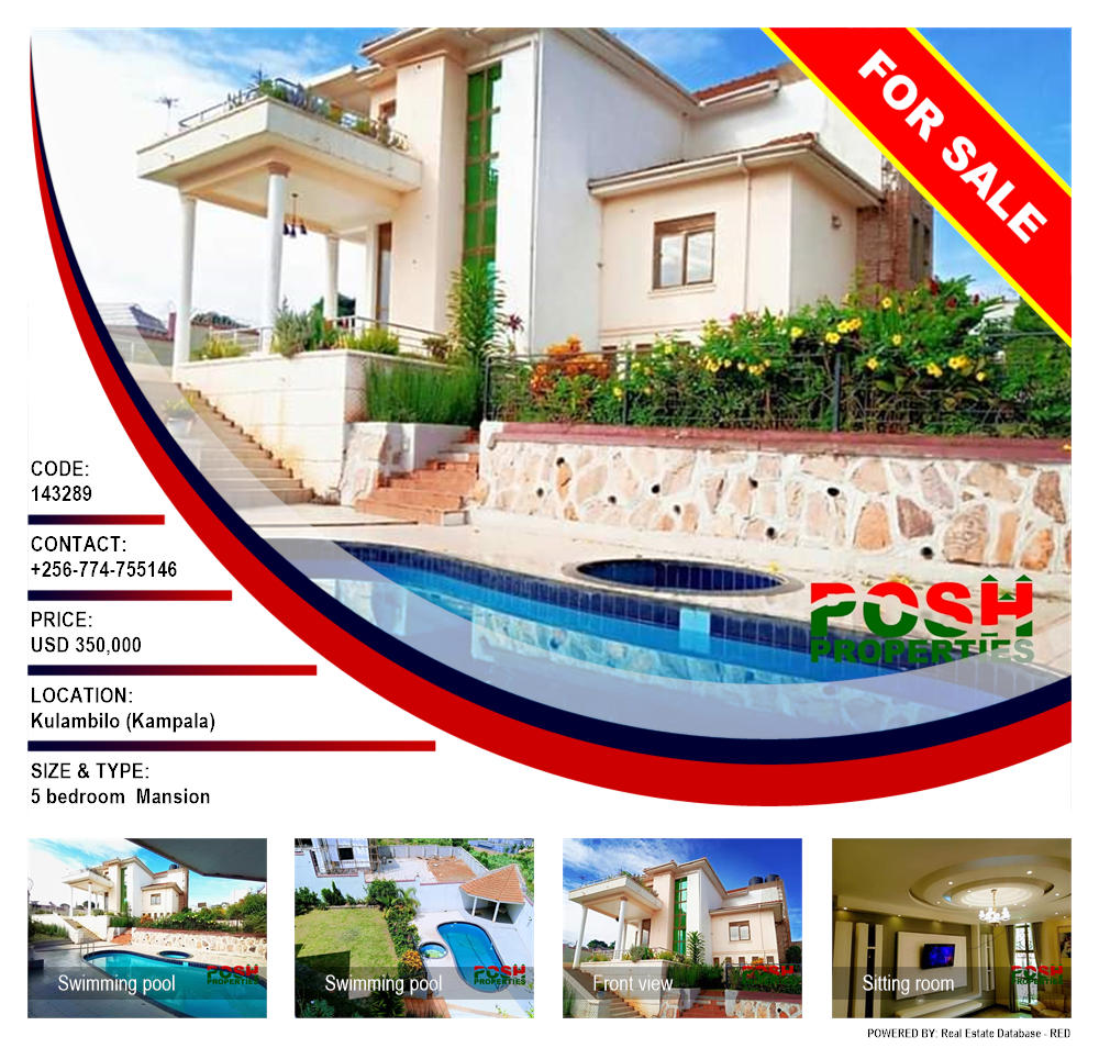 5 bedroom Mansion  for sale in Kulambilo Kampala Uganda, code: 143289