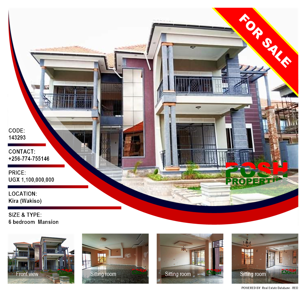 6 bedroom Mansion  for sale in Kira Wakiso Uganda, code: 143293