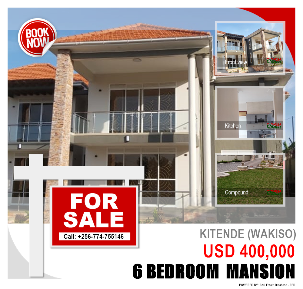 6 bedroom Mansion  for sale in Kitende Wakiso Uganda, code: 143400