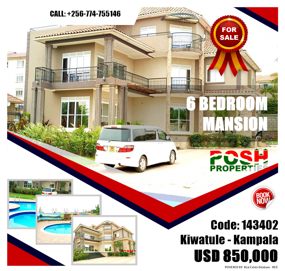 6 bedroom Mansion  for sale in Kiwaatule Kampala Uganda, code: 143402