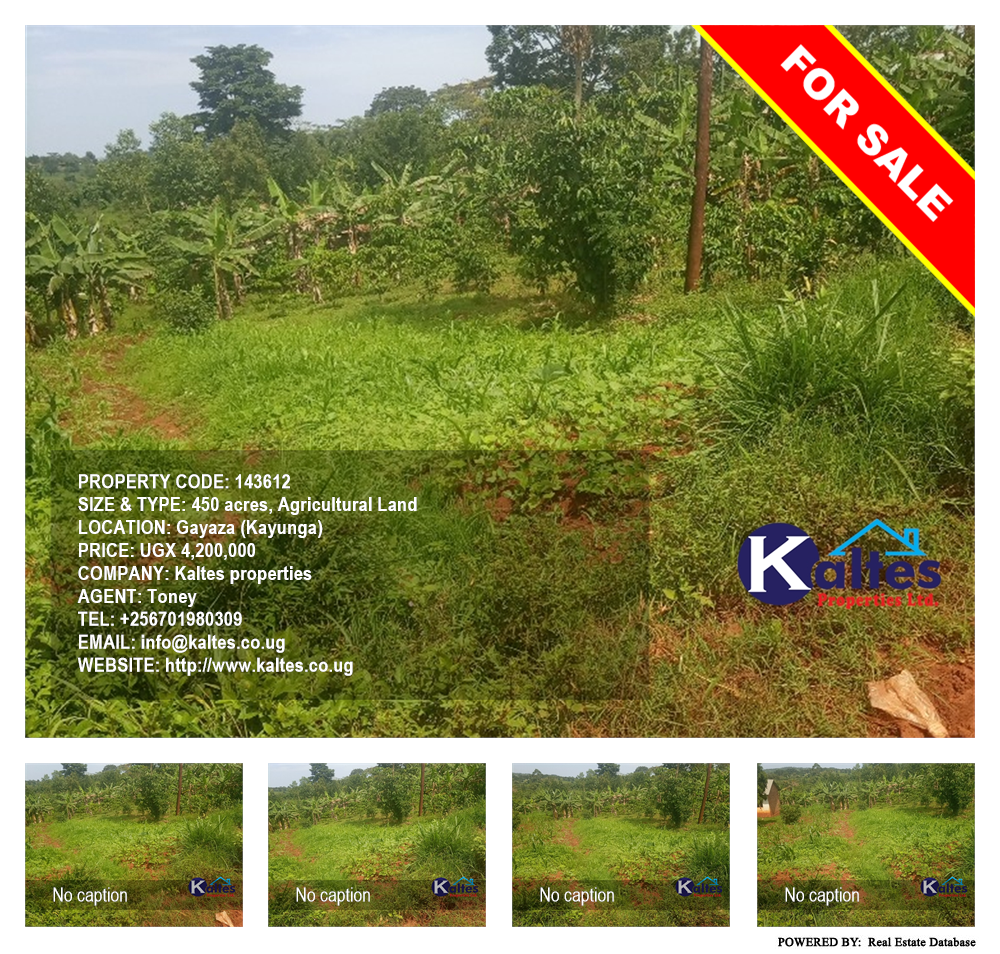 Agricultural Land  for sale in Gayaza Kayunga Uganda, code: 143612