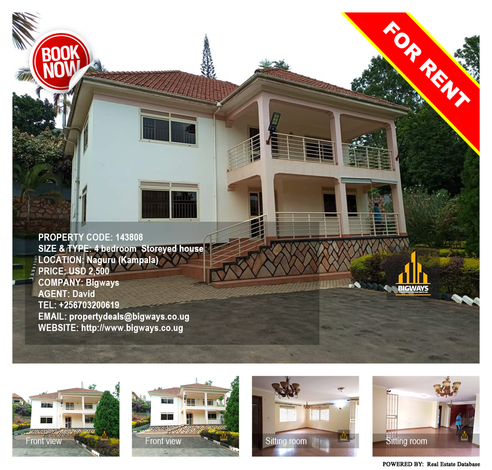 4 bedroom Storeyed house  for rent in Naguru Kampala Uganda, code: 143808