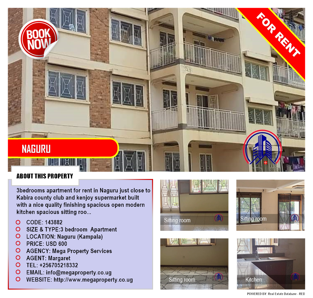3 bedroom Apartment  for rent in Naguru Kampala Uganda, code: 143882