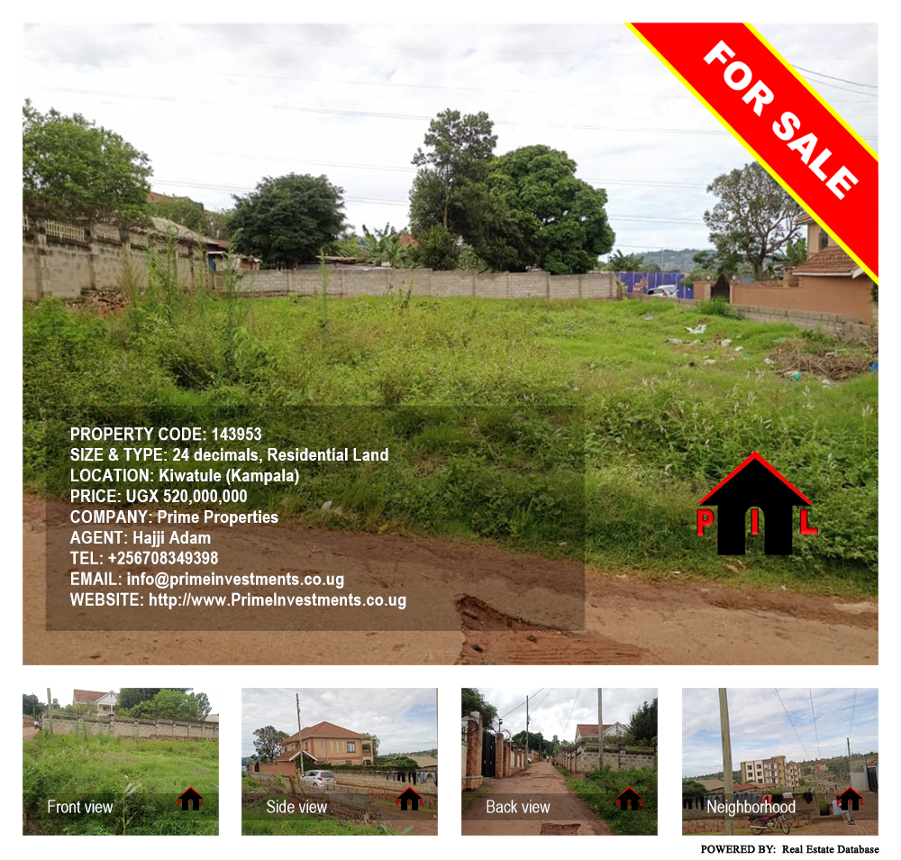 Residential Land  for sale in Kiwaatule Kampala Uganda, code: 143953