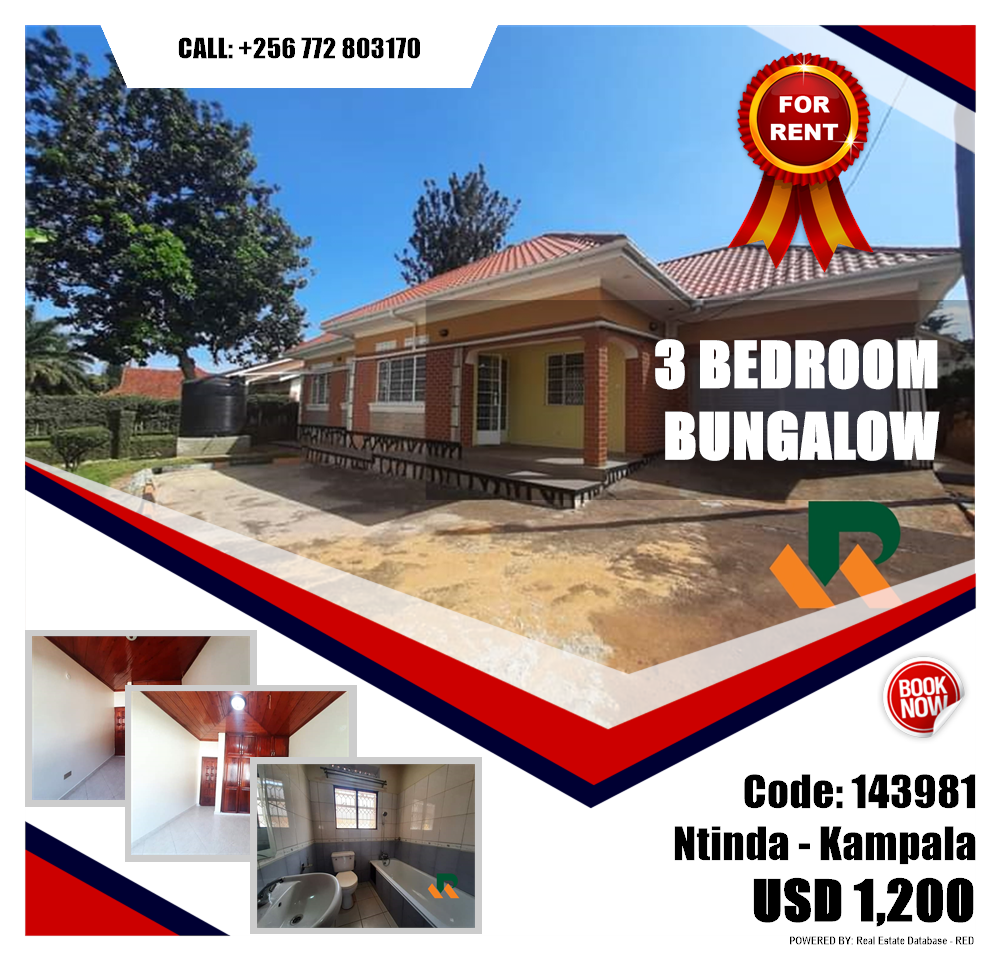 3 bedroom Bungalow  for rent in Ntinda Kampala Uganda, code: 143981