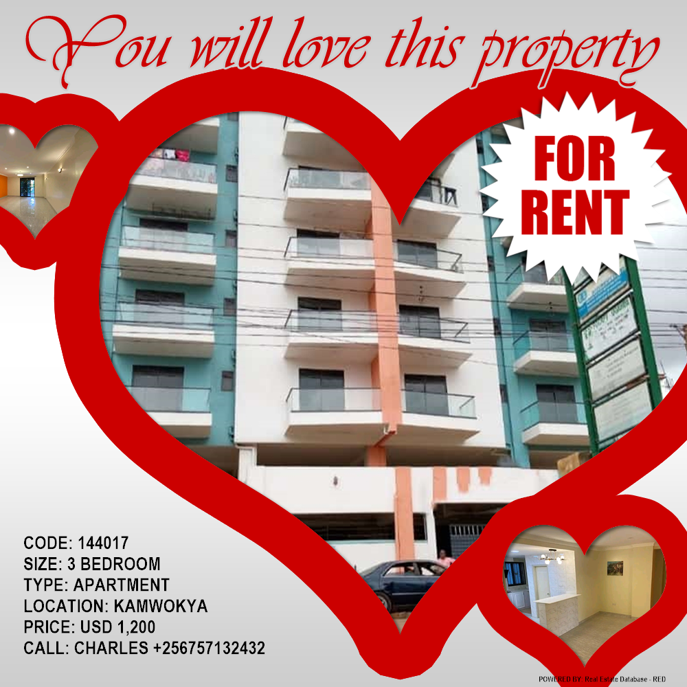 3 bedroom Apartment  for rent in Kamwokya Kampala Uganda, code: 144017