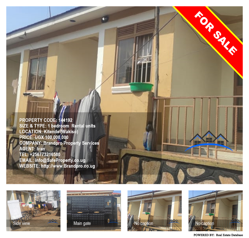 1 bedroom Rental units  for sale in Kitende Wakiso Uganda, code: 144192