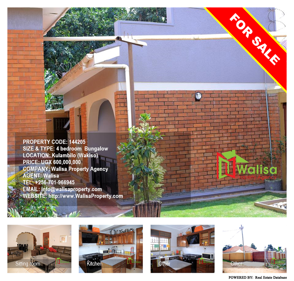4 bedroom Bungalow  for sale in Kulambilo Wakiso Uganda, code: 144205