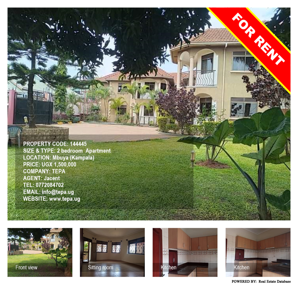 2 bedroom Apartment  for rent in Mbuya Kampala Uganda, code: 144445