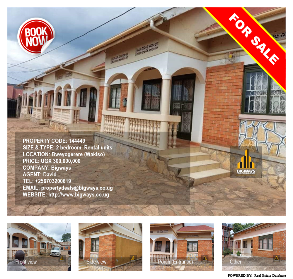 2 bedroom Rental units  for sale in Bweyogerere Wakiso Uganda, code: 144449