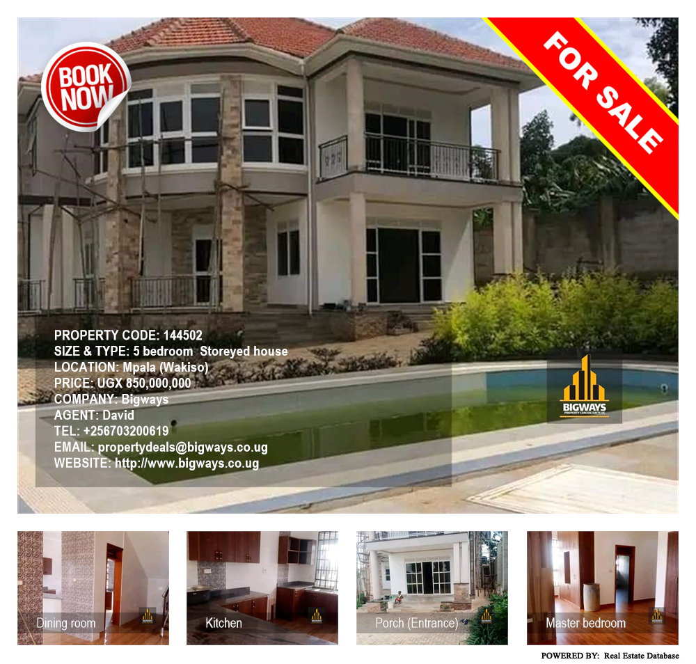 5 bedroom Storeyed house  for sale in Mpala Wakiso Uganda, code: 144502