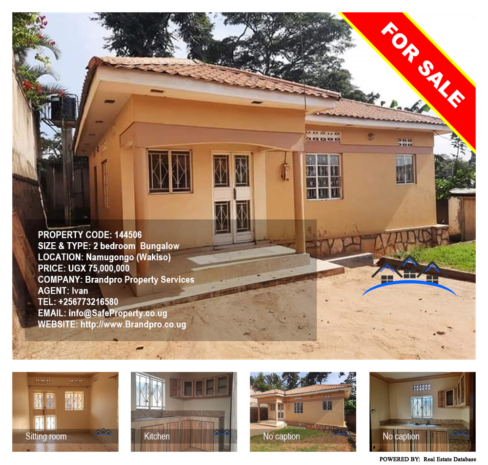 2 bedroom Bungalow  for sale in Namugongo Wakiso Uganda, code: 144506