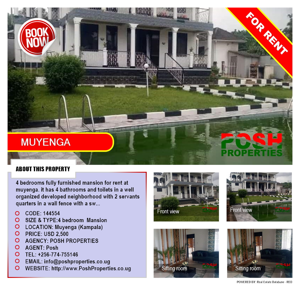 4 bedroom Mansion  for rent in Muyenga Kampala Uganda, code: 144554