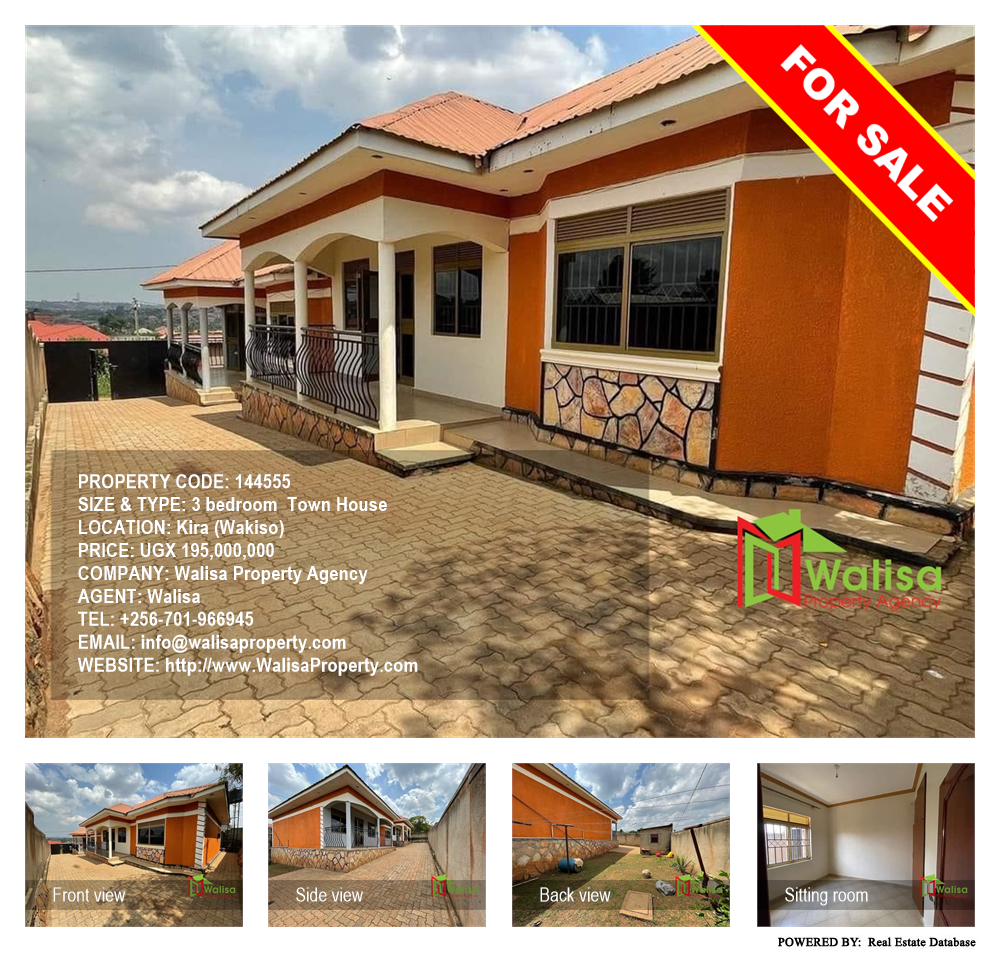 3 bedroom Town House  for sale in Kira Wakiso Uganda, code: 144555