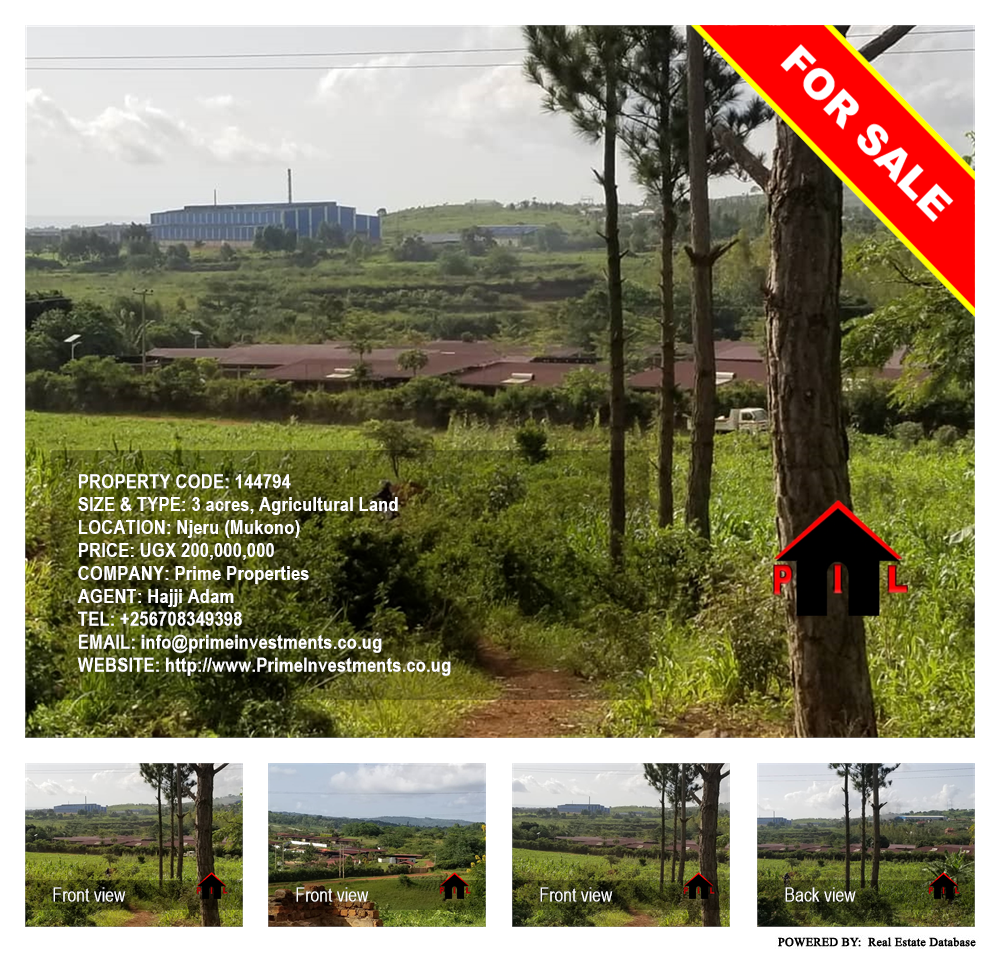 Agricultural Land  for sale in Njeru Mukono Uganda, code: 144794