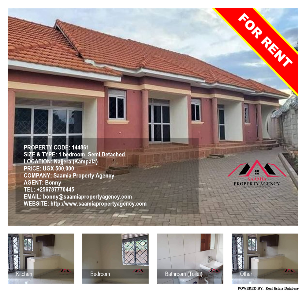 1 bedroom Semi Detached  for rent in Najjera Kampala Uganda, code: 144861